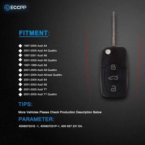 img 3 attached to 🔑 ECCPP Keyless Remote Shell CASE Uncut Replacement for Audi A4/A6/A8 Quattro 97-05