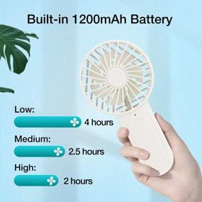 img 1 attached to 💨 Portable Mini Handheld Fan with Hook: Rechargeable, Quiet and Natural Wind Mode - Ideal for Home and Office Use