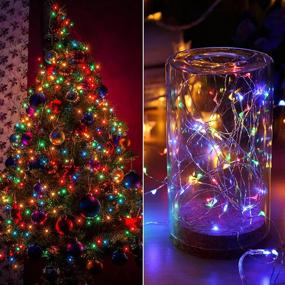 img 1 attached to 40 Ft Multicolored Fairy String Lights, 120 LED Waterproof Starry Firefly String Lights 🎉 Plug in on Silver Wire - Ideal for Crafts DIY Christmas Party Wedding Bedroom Indoor Decorations