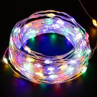 40 ft multicolored fairy string lights, 120 led waterproof starry firefly string lights 🎉 plug in on silver wire - ideal for crafts diy christmas party wedding bedroom indoor decorations логотип