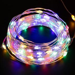 img 4 attached to 40 Ft Multicolored Fairy String Lights, 120 LED Waterproof Starry Firefly String Lights 🎉 Plug in on Silver Wire - Ideal for Crafts DIY Christmas Party Wedding Bedroom Indoor Decorations