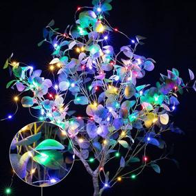 img 2 attached to 40 Ft Multicolored Fairy String Lights, 120 LED Waterproof Starry Firefly String Lights 🎉 Plug in on Silver Wire - Ideal for Crafts DIY Christmas Party Wedding Bedroom Indoor Decorations