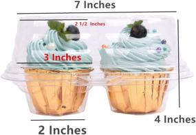 img 1 attached to 🧁 Double Cupcake Container: Stackable, Clear 2 Compartment Carrier Box - Ideal for Cupcakes, Birthdays, and Parties (Pack of 10)