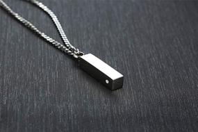 img 1 attached to VNOX Customizable Rectangle Cube Cremation Urn Necklace for Ashes - Pendant Holder Keepsake Jewelry