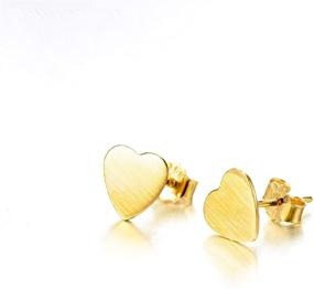 img 2 attached to ✨ Exquisite 925 Sterling Silver Stud Earrings: Heart Moon Star Triangle Designs