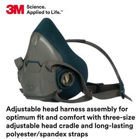 img 1 attached to 🔥 3M Rugged Comfort Half Facepiece Reusable Respirator 6501: Ultimate Protection for Welding, Sanding, Cleaning, and Grinding Tasks – Small Size