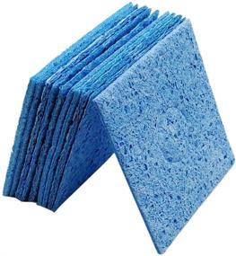 img 3 attached to BCQLI 10-Pack Soldering Iron High Temperature Sponge with Holes (60mm x 60mm x 10mm) - Blue