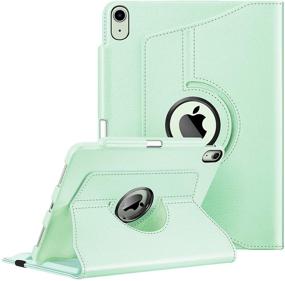 img 4 attached to 📱 Fintie iPad Air 4 10.9 Inch 2020 Case with Pencil Holder - 360 Degree Rotating Stand Cover, Auto Sleep/Wake, Green (Supports 2nd Gen Pencil Charging)