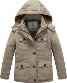 img 4 attached to 🧥 WenVen Boys' Thicken Quilted Cotton Jacket - Ideal Clothing Choice for Jackets & Coats