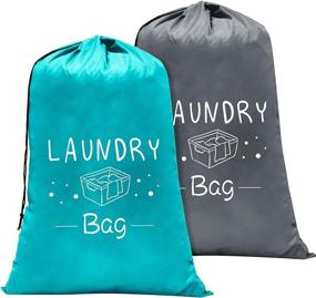 img 4 attached to 🧺 PASHOP 2 Pack Extra Large Travel Laundry Bags: Heavy Duty Camp Laundry Bags for Machine Washable Dirty Clothes - Rip-Stop Organizer Bags with Drawstring Closure