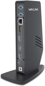 img 3 attached to 🔌 WAVLINK USB 3.0 Universal Laptop Docking Station - Dual 4K@60Hz / Single 5K@60Hz Display, DP/HDMI, Windows Compatible (2xDP 1.2, 2xHDMI 2.0, 5xUSB 3.0, Gigabit Ethernet, Audio)