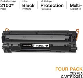 img 3 attached to E-Z Ink (TM) Compatible Toner Cartridge Replacement for HP 78A 🖨️ CE278A - Pro P1606dn, M1536dnf, P1566, P1560, P1606, M1536 Printer (Black, 4 Pack)