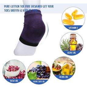 img 1 attached to 🧦 12 Pairs Open Toe Moisturizing Socks for Women Girls - Gel Heel Repair Socks for Dry Hard Cracked Feet - Foot Toeless Crack Relief Socks, 8 Bright Colors