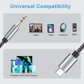 img 2 attached to 🎧 USB C to 3.5mm Audio Aux Cable 4ft | Morelecs USB C to 3.5mm Male Headphone Audio Stereo Cord | Compatible with Google Pixel 4/4XL/3/3XL, Galaxy Note 20/20 Ultra 10/Note 10, and More Devices