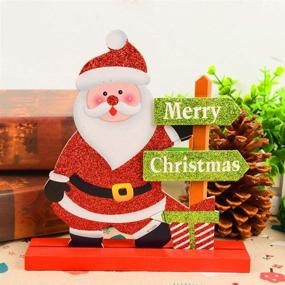 img 3 attached to DIYSELF Gift Boutique: 3 Festive Christmas Table Decorations - Snowman, Santa, Reindeer | Merry Christmas & Happy Holidays Centerpiece for Dinner Party or Coffee Table