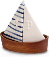 ⛵ dark blue mud pie sailboat salt and pepper shaker logo