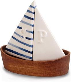 img 4 attached to ⛵ Dark Blue Mud Pie Sailboat Salt and Pepper Shaker