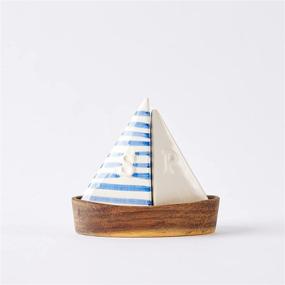 img 3 attached to ⛵ Dark Blue Mud Pie Sailboat Salt and Pepper Shaker