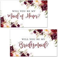 🍾 burgundy floral bridesmaid proposal mini champagne bottle labels: set of 12 - unique, elegant & customizable gift logo