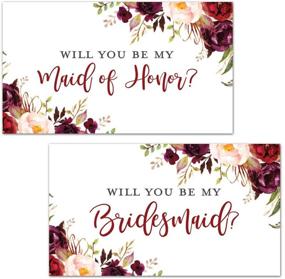 img 4 attached to 🍾 Burgundy Floral Bridesmaid Proposal Mini Champagne Bottle Labels: Set of 12 - Unique, Elegant & Customizable Gift