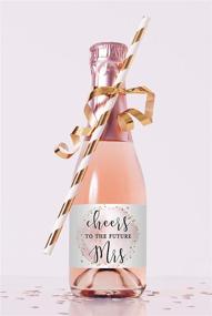 img 1 attached to 🍾 Burgundy Floral Bridesmaid Proposal Mini Champagne Bottle Labels: Set of 12 - Unique, Elegant & Customizable Gift