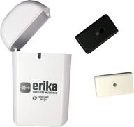 🎤 compact erika wireless mic system: perfectly compatible with smartphones and laptops, 1/2 oz ultra-tiny design with 25-hr battery life, 300' range, full-auto operation, mag-attachment, ideal for zoom, teams, youtube, and facebook logo