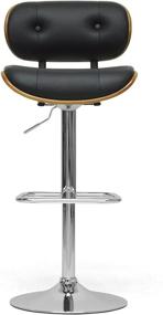 img 3 attached to Modern Walnut/Black Bar Stool by Baxton Studio: Leona Model - Sleek and Stylish Design