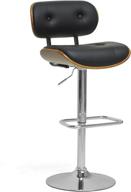 modern walnut/black bar stool by baxton studio: leona model - sleek and stylish design logo