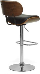 img 1 attached to Modern Walnut/Black Bar Stool by Baxton Studio: Leona Model - Sleek and Stylish Design