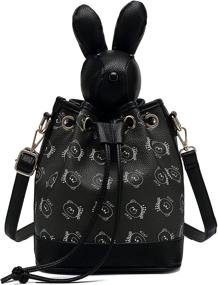 img 4 attached to Scarleton Bunny Drawstring Handbag for Kids - Shoulder Bag, Crossbody, and Tote - H2069