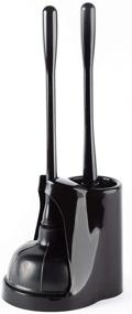 img 4 attached to 🚽 Klickpick Home Plastic Toilet Bowl Brush Cleaner and Plunger Combo Set Kit: Bathroom Cleaning and Organization with Storage Caddy – Black, Covered Lid Brush Included