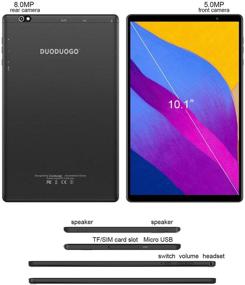 img 1 attached to 📱 10 Inch Tablet Android 10.0 - Powerful Octa-Core, 4GB RAM, 64GB ROM, Dual Cameras - HD IPS Display, Google Certified, Wi-Fi & Bluetooth - 10‘’ Black Tablet PC
