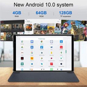 img 2 attached to 📱 Планшет 10 дюймов Android 10.0 - Мощный восьмиядерный процессор, 4 ГБ оперативной памяти, 64 ГБ встроенной памяти, двойные камеры - Дисплей HD IPS, сертификация Google, Wi-Fi и Bluetooth - Черный планшетный ПК 10‘’