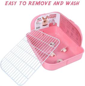 img 2 attached to Corner Rabbit Litter Box - Pink Bunny Small Animal Toilet for Guinea Pig Ferret Rat Rabbit - KNGKILQN