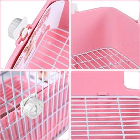 img 1 attached to Corner Rabbit Litter Box - Pink Bunny Small Animal Toilet for Guinea Pig Ferret Rat Rabbit - KNGKILQN