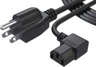extra long 6 ft l-type power cord for lcd/led tvs: compatible with vizio, samsung, toshiba, sony, panasonic, lg, dell & more - ideal for playstation, xbox, epson printer logo
