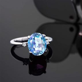 img 1 attached to 925 Sterling Silver Blue Mystic Topaz Engagement Ring - Gem Stone King Jewelry 2.52 Cttw (Sizes 5, 6, 7, 8, 9)