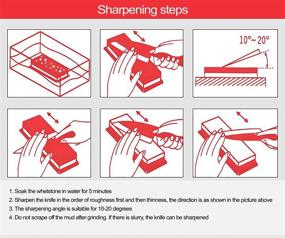 img 2 attached to 🔪 Набор точильных камней с двусторонней заточкой - DIBALA 2-в-1 точильный камень для затачивания ножей с подложкой из силикона, зерно 1000/6000 и 3000/8000, безопасный набор для заточки ножей.