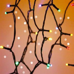 img 1 attached to 🌟 QINOL 2-Pack Solar String Lights - 200LED 72FT, Green Wire, Waterproof 8 Modes Twinkle Lights for Xmas Tree Garden Decorations (Multi-Colored)