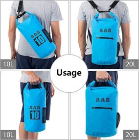 img 2 attached to 🎒 Водонепроницаемый рюкзак сухого типа AAB: 10L/20L с передним карманом на молнии и чехлом для телефона – идеальный для рафтинга, катания на лодках, плавания, пляжа и рыбалки.