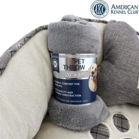 img 1 attached to 🐾 Ultimate American Kennel Club Paw Round Pet Bed Gift Set: Complete with Pillow & Throw for Unparalleled Comfort!