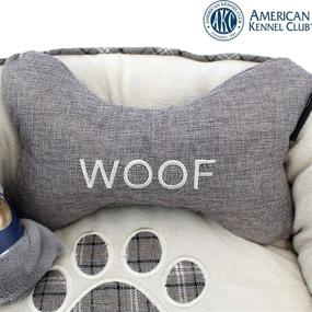 img 2 attached to 🐾 Ultimate American Kennel Club Paw Round Pet Bed Gift Set: Complete with Pillow & Throw for Unparalleled Comfort!