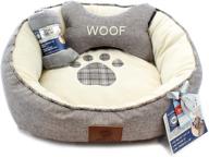 🐾 ultimate american kennel club paw round pet bed gift set: complete with pillow & throw for unparalleled comfort! logo