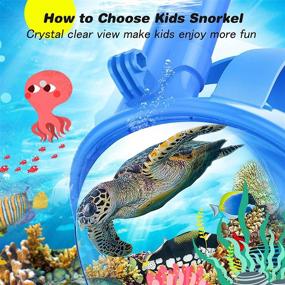 img 2 attached to Greatever 2021: Foldable Full Face Snorkel Mask for Kids with 180° Panoramic View and Detachable Camera Mount - Anti-Leak & Anti-Fog Snorkeling Gear