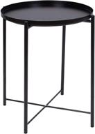 🪑 jyxyt tray metal end table: foldable nightstand with storage, anti-rust, waterproof - small round side table for indoor/outdoor use (16.54'' x 20.48'', black) logo