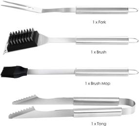 img 3 attached to 🔥 Ohuhu BBQ Grill Accessories Tool Set: 31 PCS Heavy Duty Stainless Steel Barbecue Utensils in Aluminium Case, with Barbecue Claws Set - Ultimate Grilling Tools