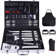 🔥 ohuhu bbq grill accessories tool set: 31 pcs heavy duty stainless steel barbecue utensils in aluminium case, with barbecue claws set - ultimate grilling tools logo