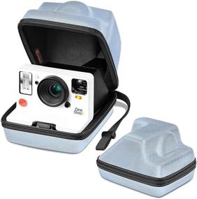 img 4 attached to Финтей Портативный Чехол для фотоаппарата Polaroid OneStep 2 VF Instant Film - Стильная небесно-голубая защита для путешествий с регулируемым ремешком и металлическим крючком.