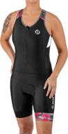 sls3 women's triathlon suit - frt print, women's trisuit with back pocket, anti-friction seams tri suit for women, slim athletic fit (no shelf bra) logo