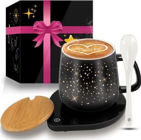 img 4 attached to ☕️ Coffee Mug Warmer: Electric Beverage Warmer for Desk Office Home, with 2 Temperature Settings & Auto Shut Off, Smart Mug Warmer Plate with Cup - Ideal Christmas/Birthday Gift